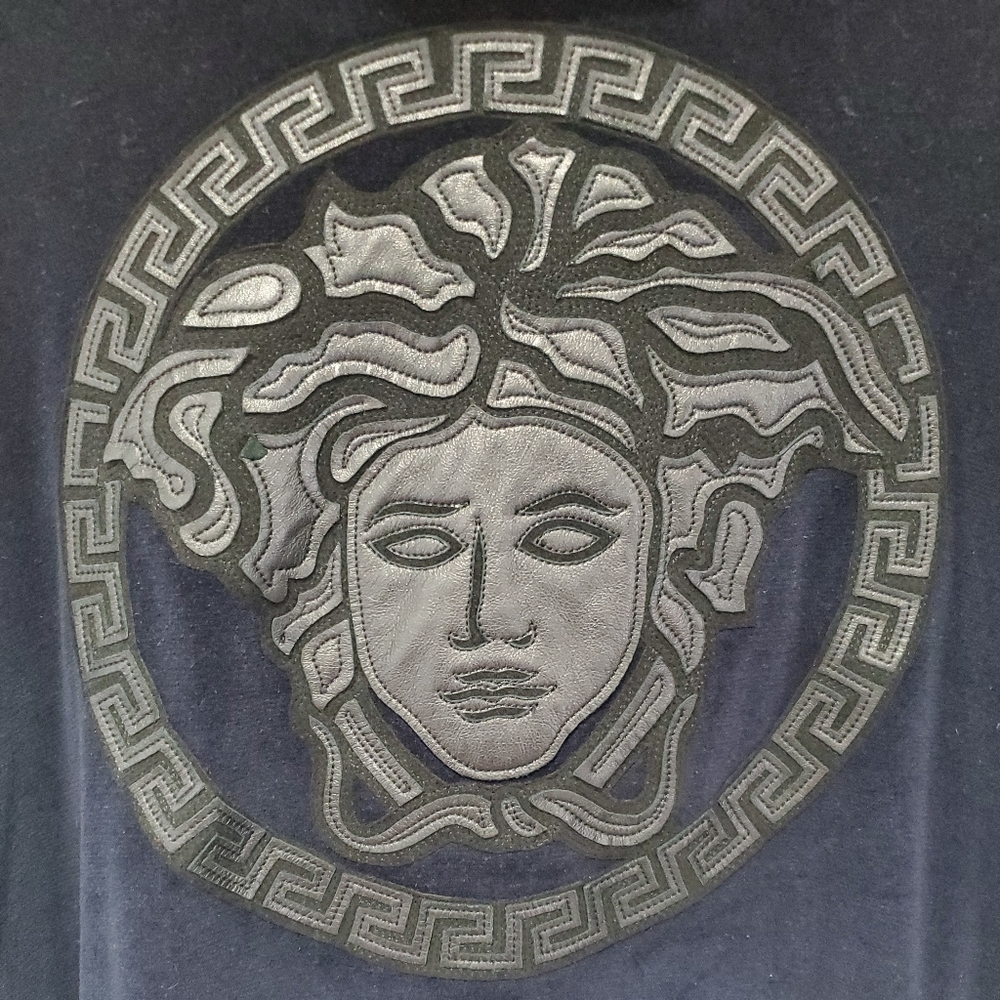 VERSACE NAVY BLUE VELOUR HOODY